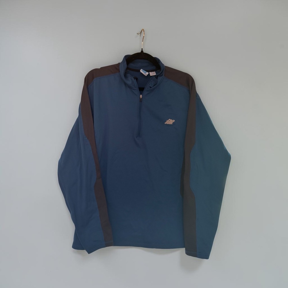 EMS Eastern Mountain Sports Techwick 1/4 Zip Pullover Blue Grey Sz L Hiking